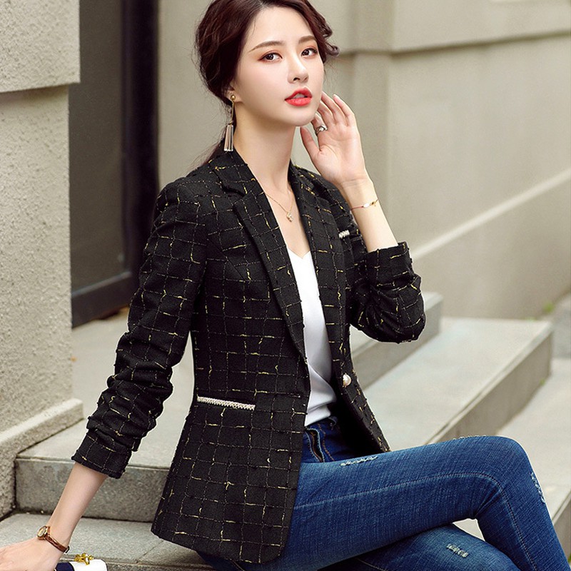 Áo Khoác Vest 2 Màu Trắng Đen Thời Trang Cho Nữ 2020