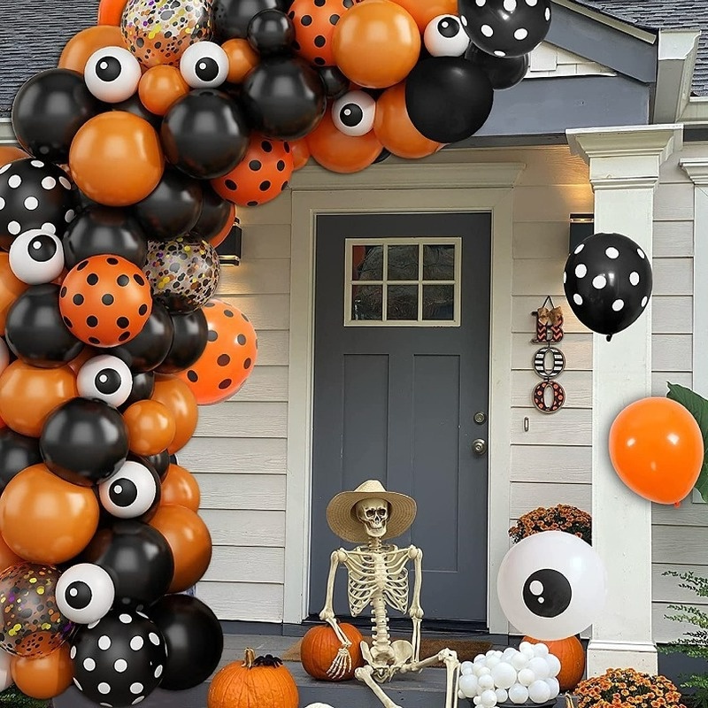 Bộ Bong Bóng Cao Su Nhôm Chủ Đề Nhện / Dơi Trang Trí Tường Tiệc Halloween