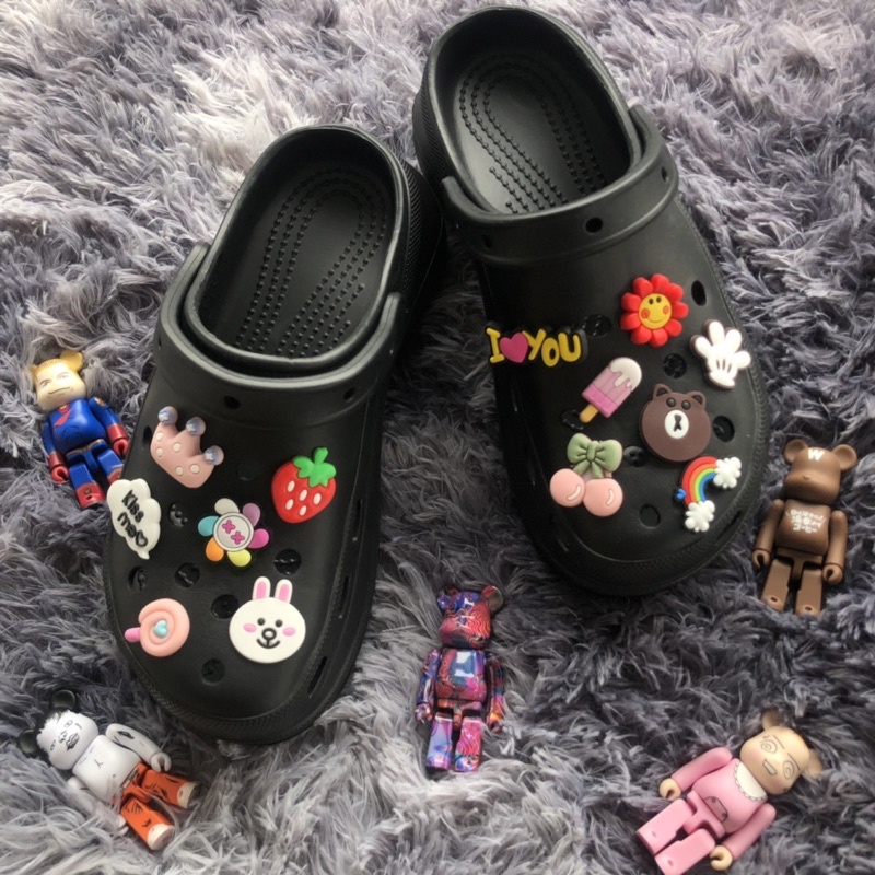 [Hàng suất ] Dép sục cross classic sandal-Đế 7cm-Tặng kèm bộ 14 stick ker gấu siêu dễ thương