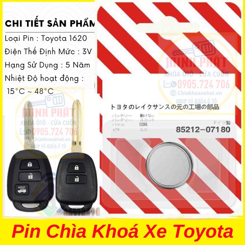 Pin Chìa Khoá Xe Ô Tô Toyota Vios Yaris CR1620