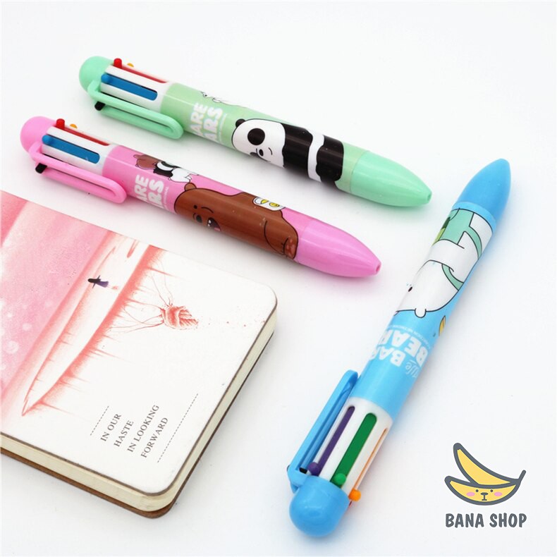 Bút bi 6 màu mực anh em gấu Bare Bear Chúng tôi đơn giản là gấu