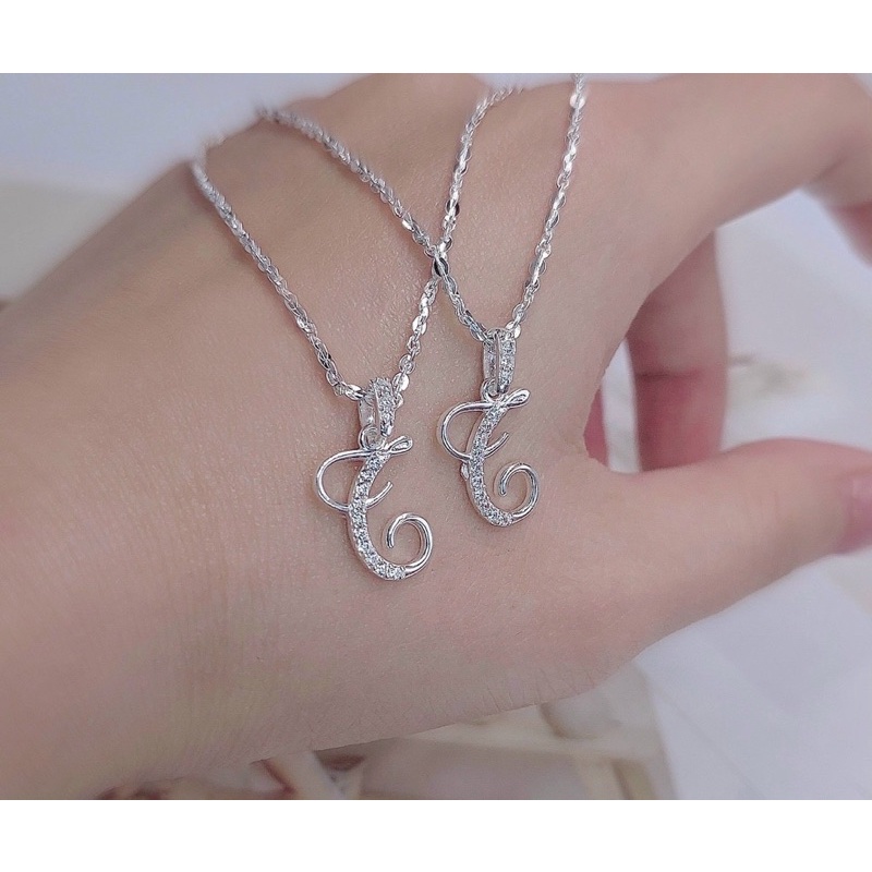 Mặt dây chuyền chữ cái bạc nguyên chất phong cách trẻ trung