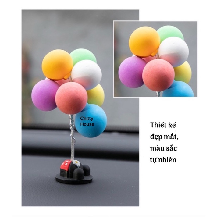 Bóng bay tỏ tình trang trí xe ô tô dễ thương bóng đất sét mềm màu phim hoạt hình trang trí ô tô trang trí taplo