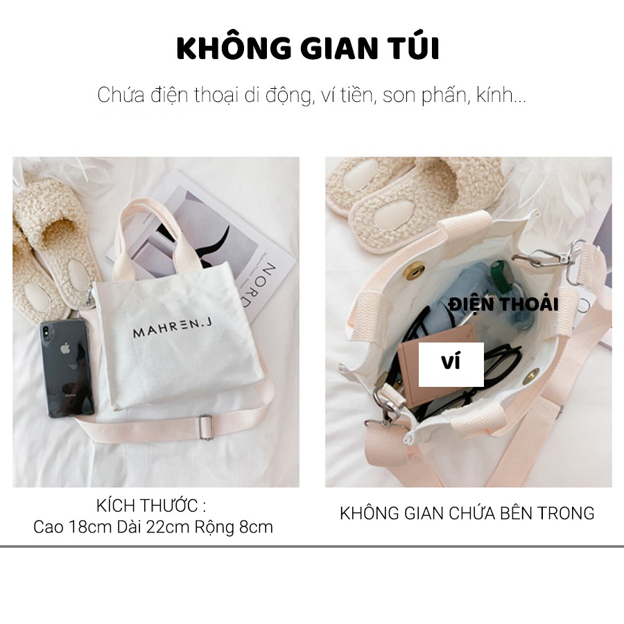 [NowShip2h] Túi CANVAS (Túi Đeo Chéo) Mini Phong Cách Hàn Quốc Hot Trend - XT011