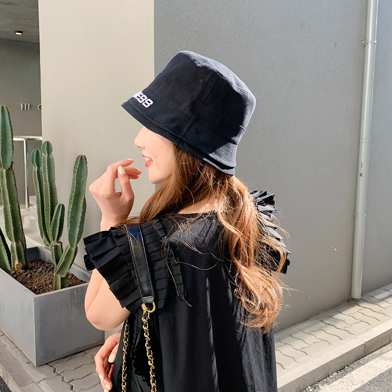 Nón Xô Bucket Sụp vành Mũ Nón Tai bèo Cụp vành In chữ 3D Nón Mũ Bucket Chống nắng Ulzzang Hàn Quốc Cá tính