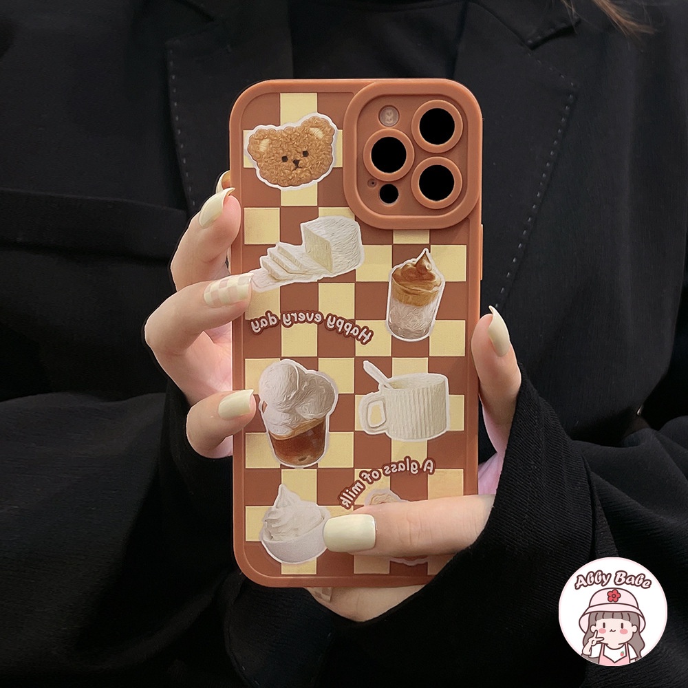 Ốp Điện Thoại TPU Mềm Mỏng Chống Sốc In Hình Gấu Nâu/Trà Sữa Dễ Thương Cho IP 13 12 11 Pro Max XR 8 7 Plus