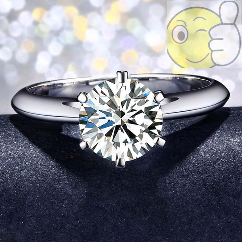 Nhẫn Cưới Mạ Bạch Kim Đính Đá Zircon 1.5 Carat 1 Carat Jz017