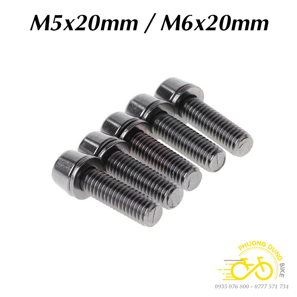 Ốc vít thép xe đạp M5x20mm / M6x20mm