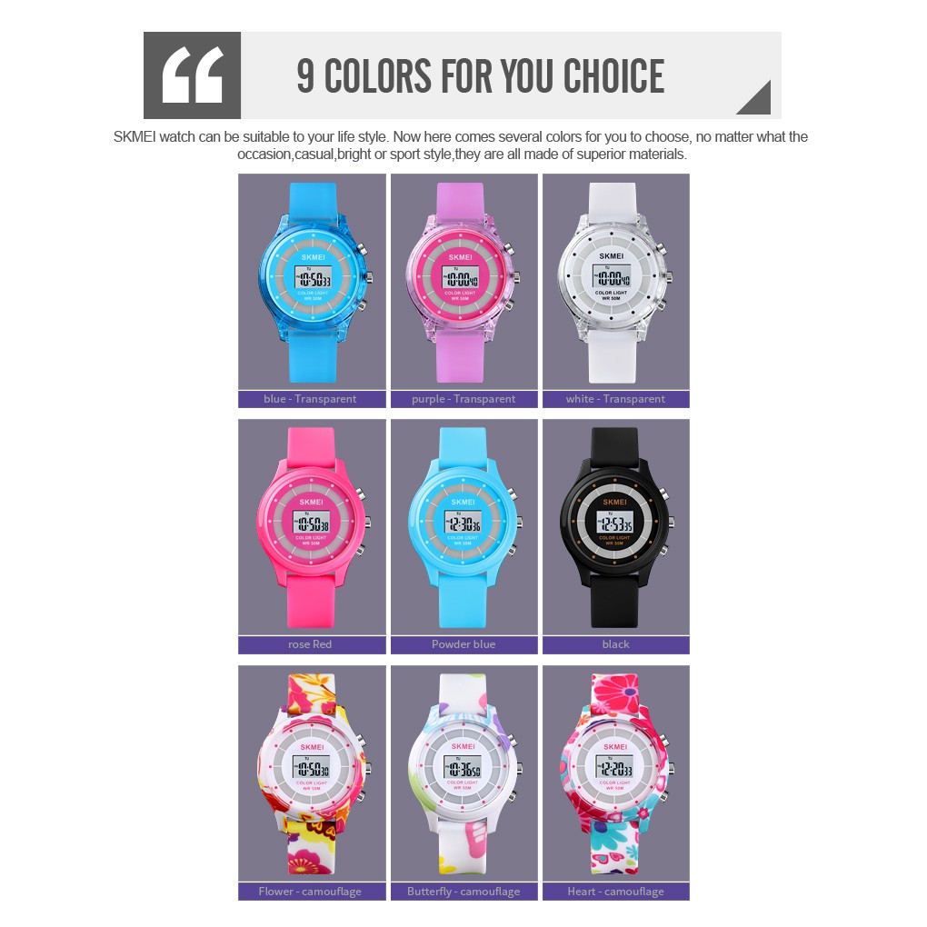 Đồng hồ điện tử thể thao SKMEI 1596 dành cho trẻ em | BigBuy360 - bigbuy360.vn
