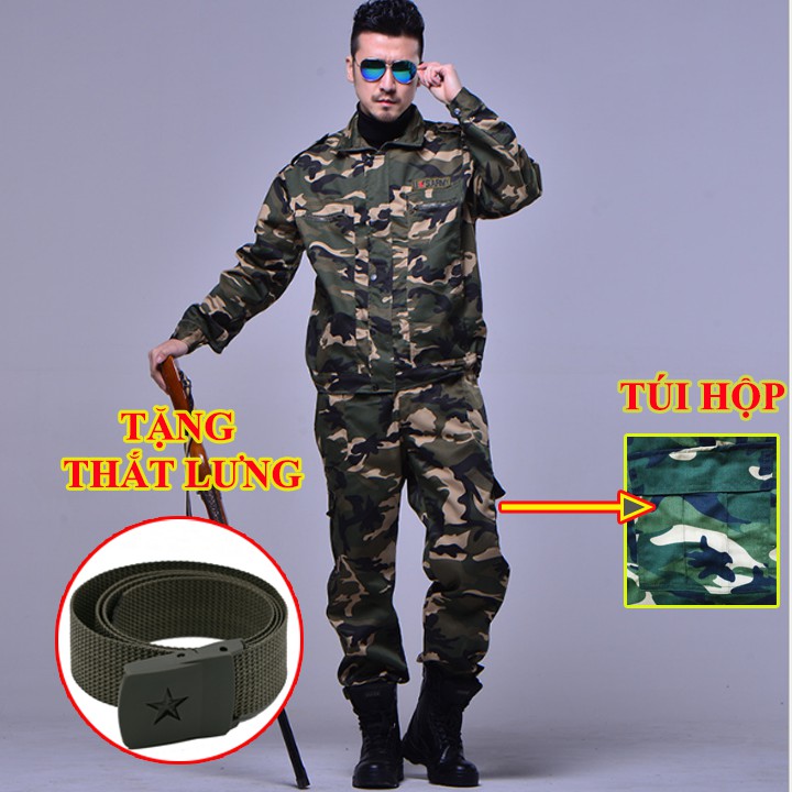 [FreeShip] Bộ Quần Áo Lính Mỹ US ARMY, Quần Áo Túi Hộp Chiến Thuật Rằn Ri