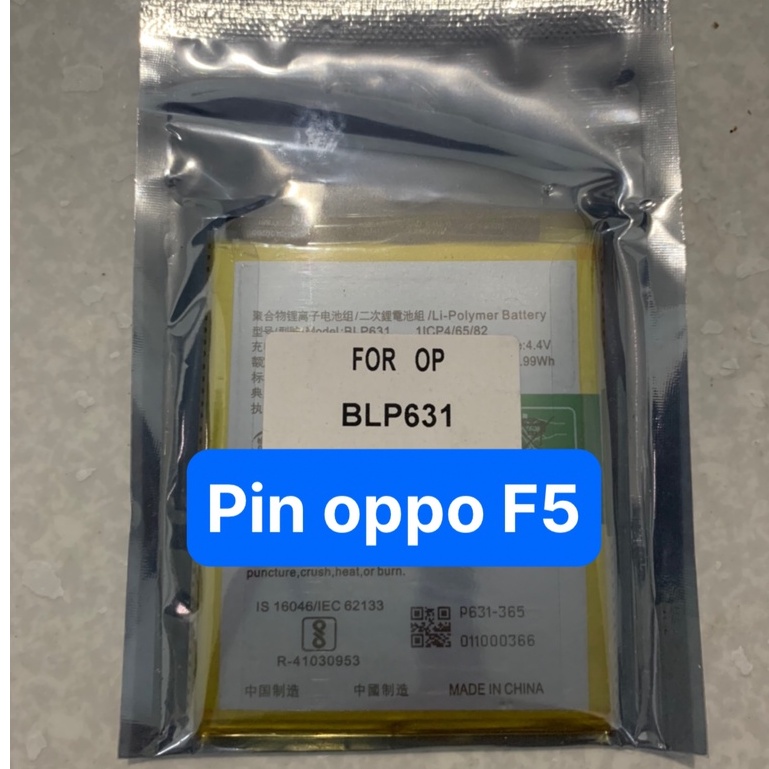 pin oppo F5 / BLP631 / pin zin chính hãng 3200mAh