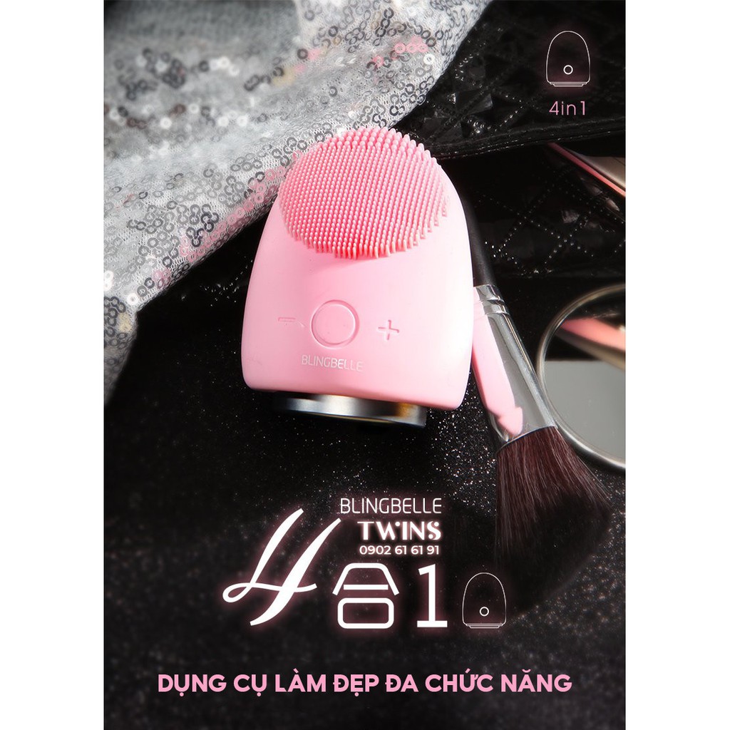 Máy Rửa Mặt + Điện Di Tinh Chất 4 in 1 BlingBelle Máy Tẩy Trang, Làm Sạch, Đẩy Dưỡng Chất, Massage Mặt Ion Eater Egg | BigBuy360 - bigbuy360.vn