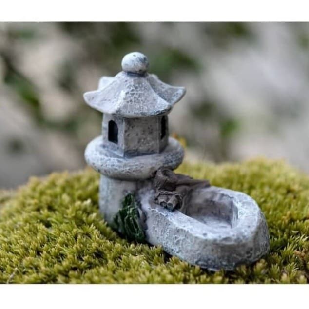 Tiểu cảnh - mái đình giếng nước làm phụ kiện trang trí chậu cảnh, sen đá, xương rồng, cây cảnh bonsai