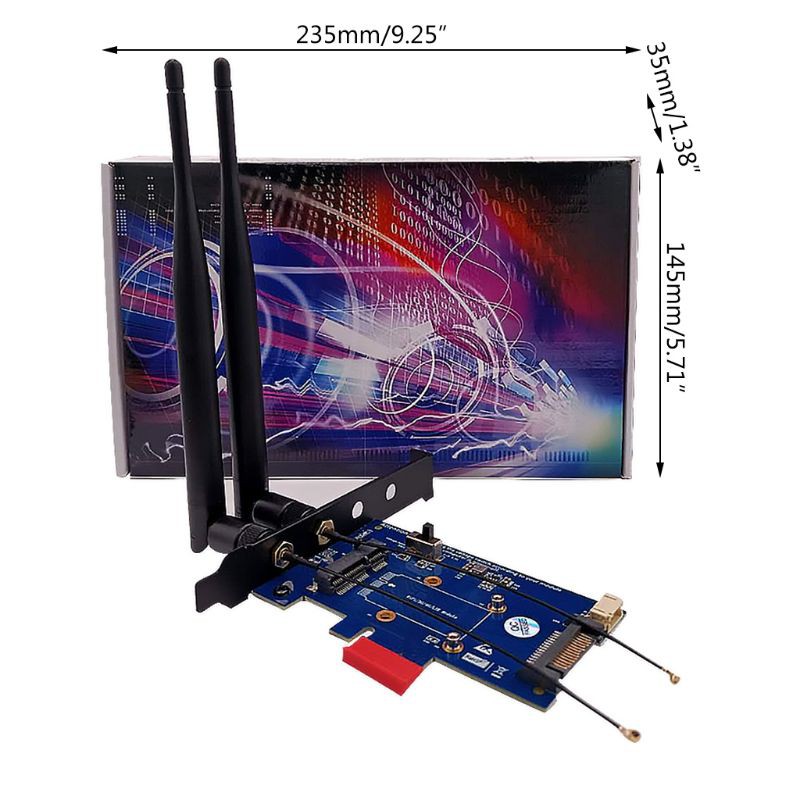 H.S.V✺Mini PCI-E PCI Express to PCI-E 1x Adapter With SIM card Slot for WiFi 3G/4G LTE