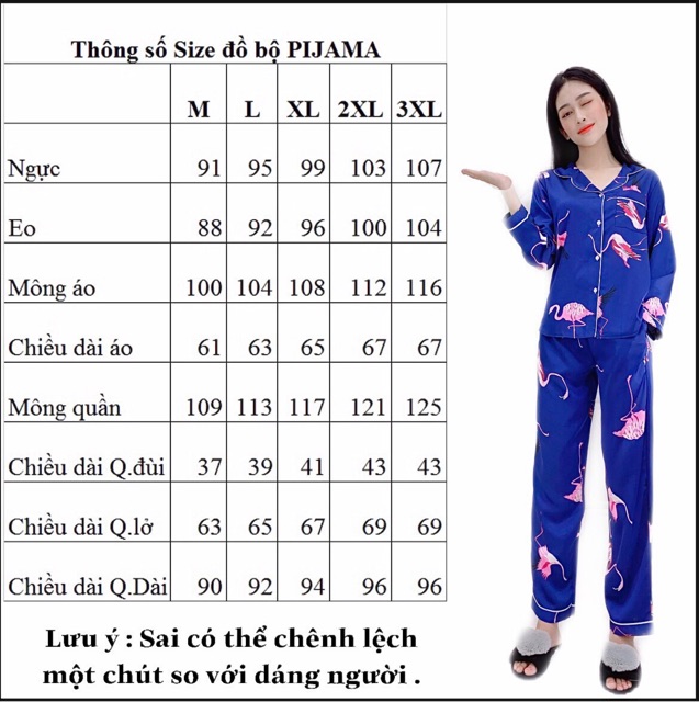 BIG SIZE 3XL dưới 80kg 🦚 Bộ đồ ngủ Pijama lụa satin cao cấp, có túi quần