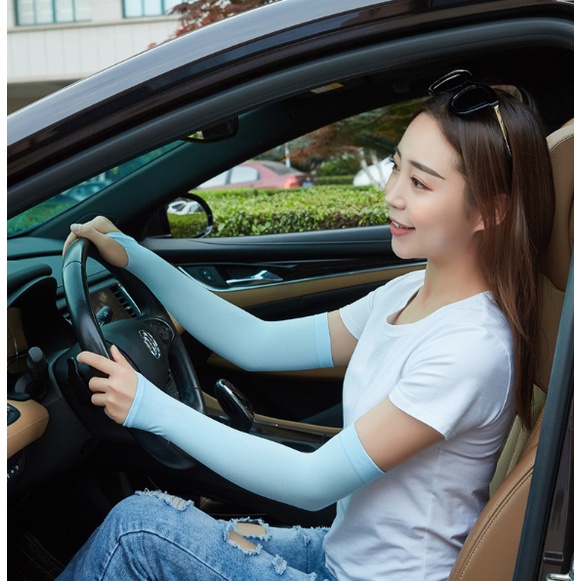 Găng tay chống nắng mùa hè băng lụa mát tay áo đi đường lái xe ngoài trời đi xe đạp nam và nữ thoáng khí