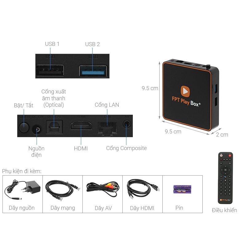 FPT Play Box+ [TẶNG ĐỒNG HỒ KTS ĐỂ BÀN] - Tivi Box - Hệ điều hành AndroidTV 10