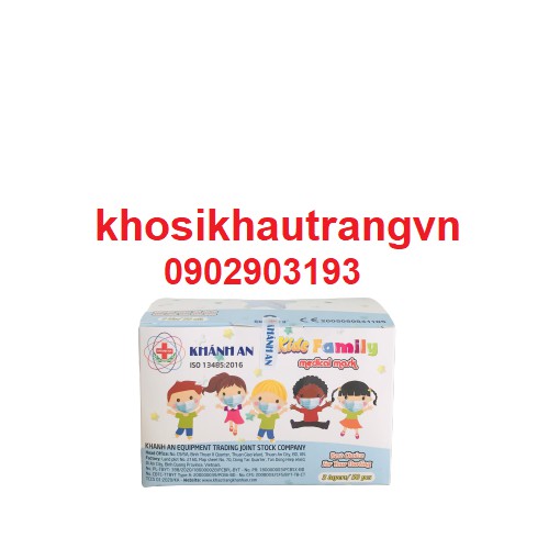 [Giá Sỉ] Khẩu trang 3 lớp Khánh An dành cho bé tiểu học hộp 50 cái
