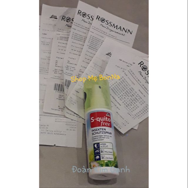 XỊT CHỐNG MUỖI VÀ CÔN TRÙNG S-QUITO FREE - Đức