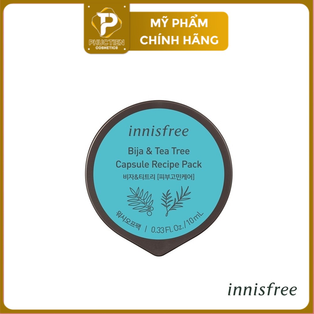 Mặt Nạ Ngủ Dưỡng Da Dạng Hủ innisfree Capsule Recipe Pack Bija & Tea Tree 10ml