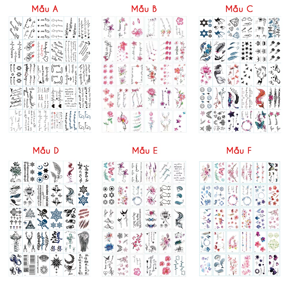 Combo 3000 Tờ Hình Xăm Dán Tattoo Xăm Nước Tha Thu