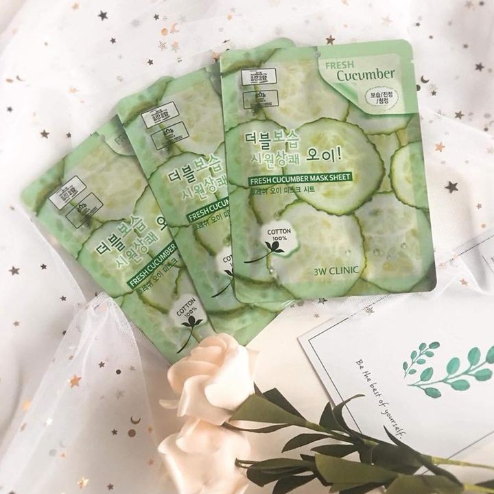 [Mã FMCGMALL giảm 8% đơn từ 250K] Mặt Nạ Dưỡng Da Chiết Xuất Dưa Leo 3W Clinic Fresh Cucumber Mask Sheet 23ml