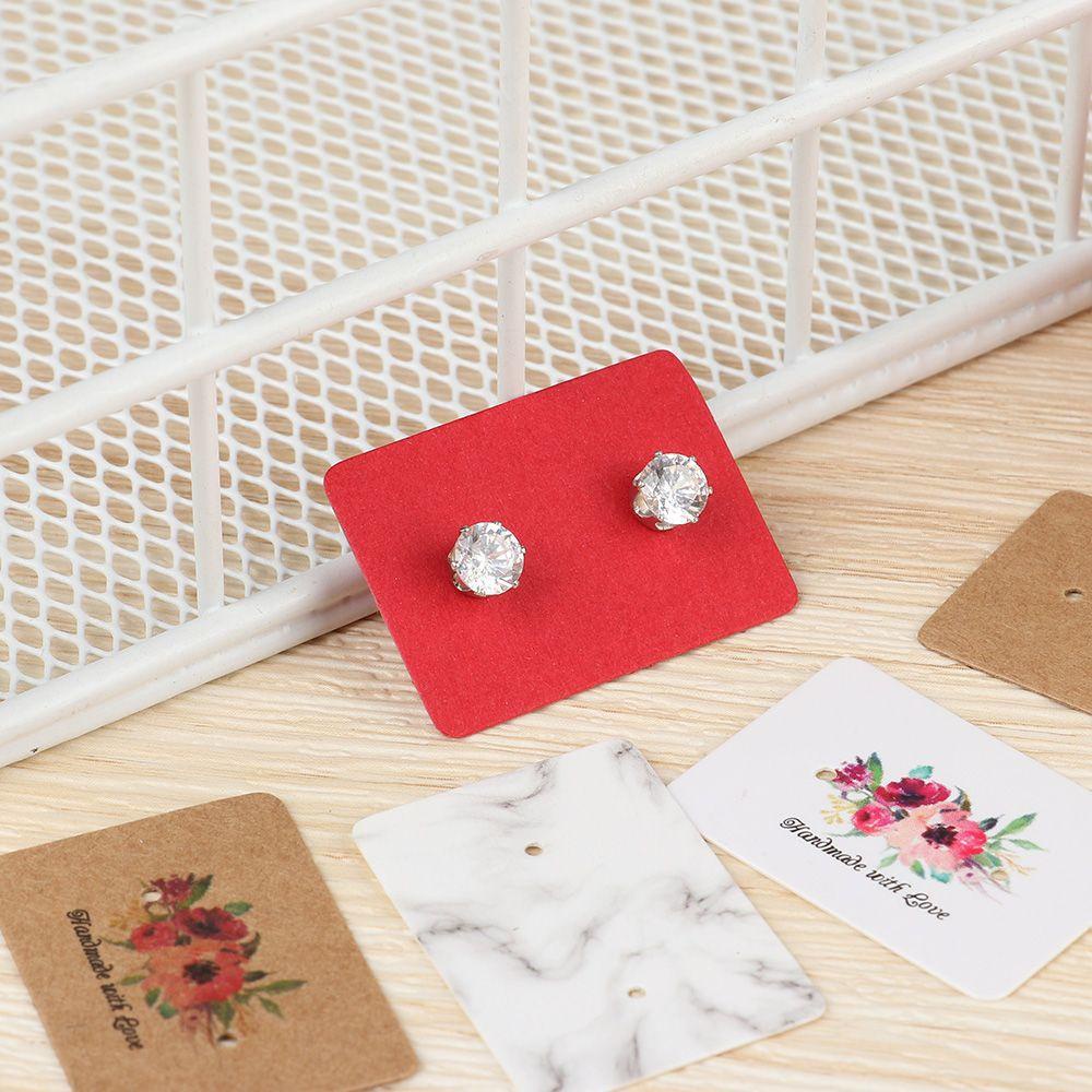 Set 100 Tấm Thẻ Giấy Kraft Đóng Gói Trang Sức Tiện Dụng