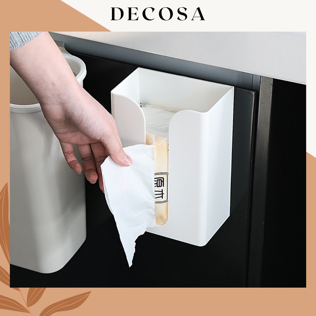 Hộp treo khăn giấy vệ sinh dán tường đa năng tiện dụng DECOSA
