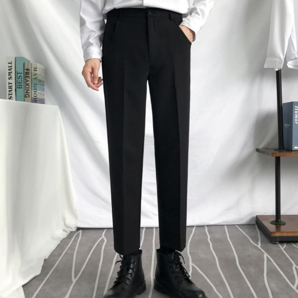 [Tiền Nào Của Đấy]Quần Tây, Quần Âu, Quần Vải Baggy Nam Màu Đen Vải Co Giãn, Không Xù Phong Cách Hàn Quốc -V01 | BigBuy360 - bigbuy360.vn