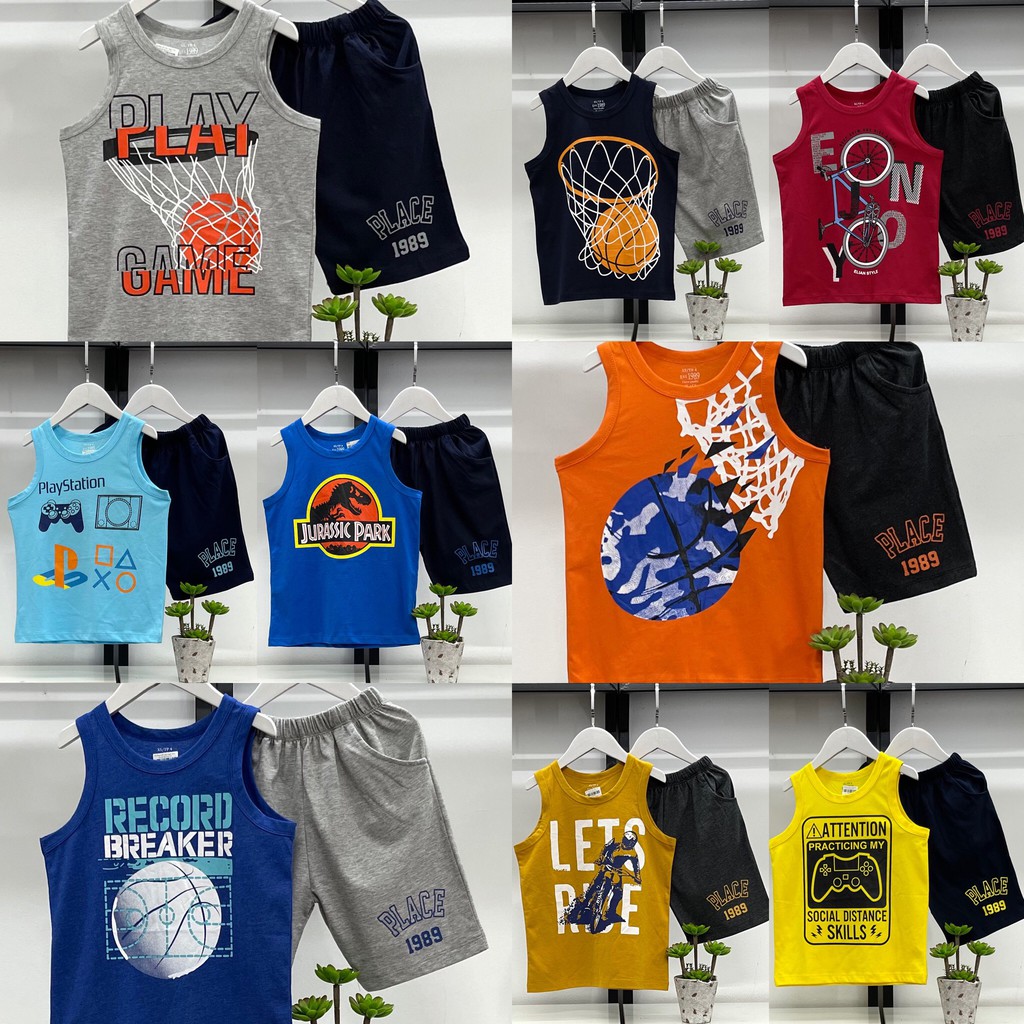 Bộ Place bé trai sách nách form to có size XS đến XL, cho bé 4-14 tuổi