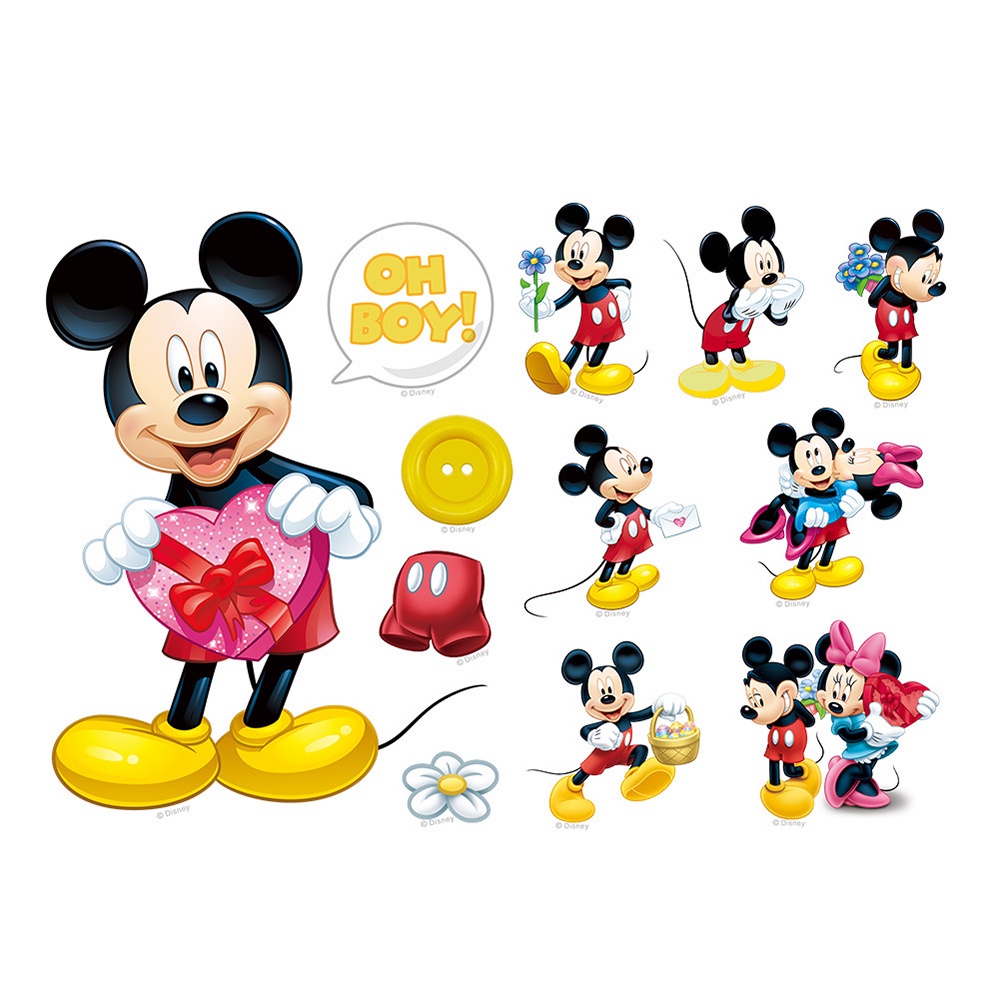 Miếng dán tường trang trí hình chuột Mickey Minnie xinh xắn chống thấm nước tháo gỡ