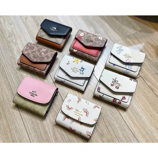 Ví ngắn Coach nắp gập full box
