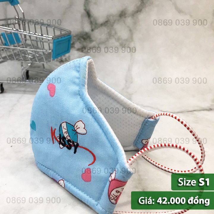Khẩu trang cao cấp Kissy chính hãng xanh dương cho bé 6 tháng - 4 tuổi | BigBuy360 - bigbuy360.vn