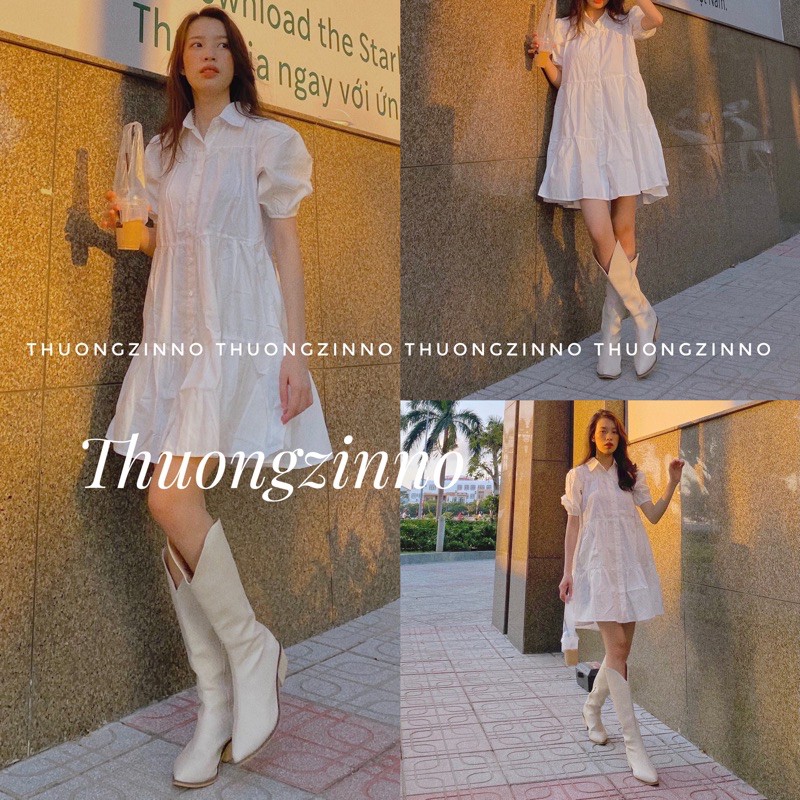 ĐẦM SƠ MI BABYDOLL ULZZANG Váy sơ mi babydoll búp bê cổ polo