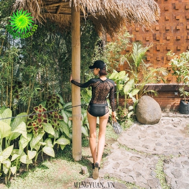 S-XL Long-sleeved one-piece lace bikini for the hot spring break | BigBuy360 - bigbuy360.vn