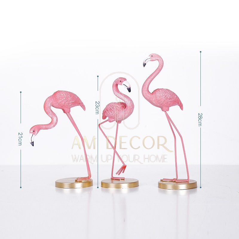 Tượng Hồng hạc Flamingo nữ tính sáng tạo decor trang trí phòng ngủ, phòng khách, quà cưới sang trọng - AM Decor