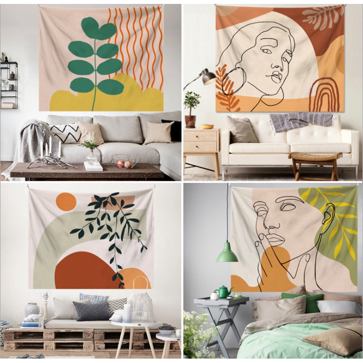 (150x130cm) Vải treo tường Decor phòng phong cách trừu tượng MORANDI | BigBuy360 - bigbuy360.vn