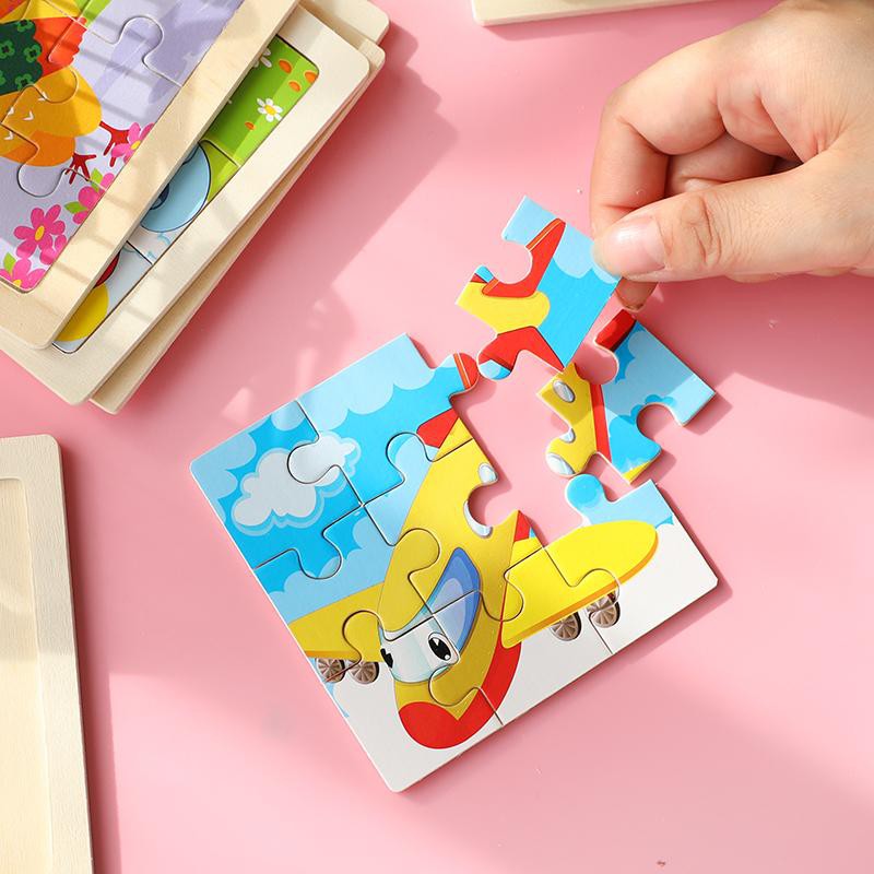 Combo 5 Tranh Ghép Gỗ 2D Benrikids Chủ Đề Động Vật Phương Tiện Giao Thông(Ngẫu Nhiên)