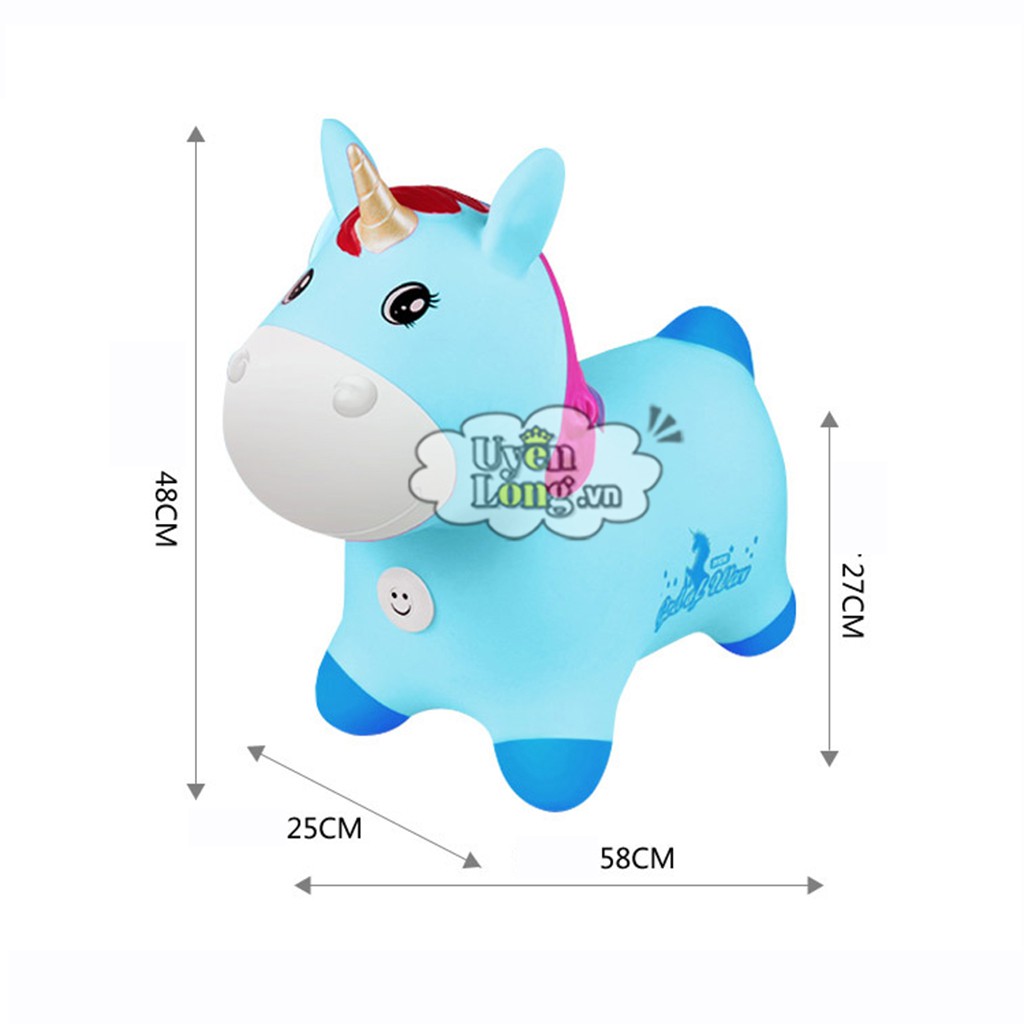 Thú Nhún NGỰA PONY Bơm Hơi Nội Địa Cao Cấp, Chính Hãng (Có Nhạc + Tặng Kèm Bơm)