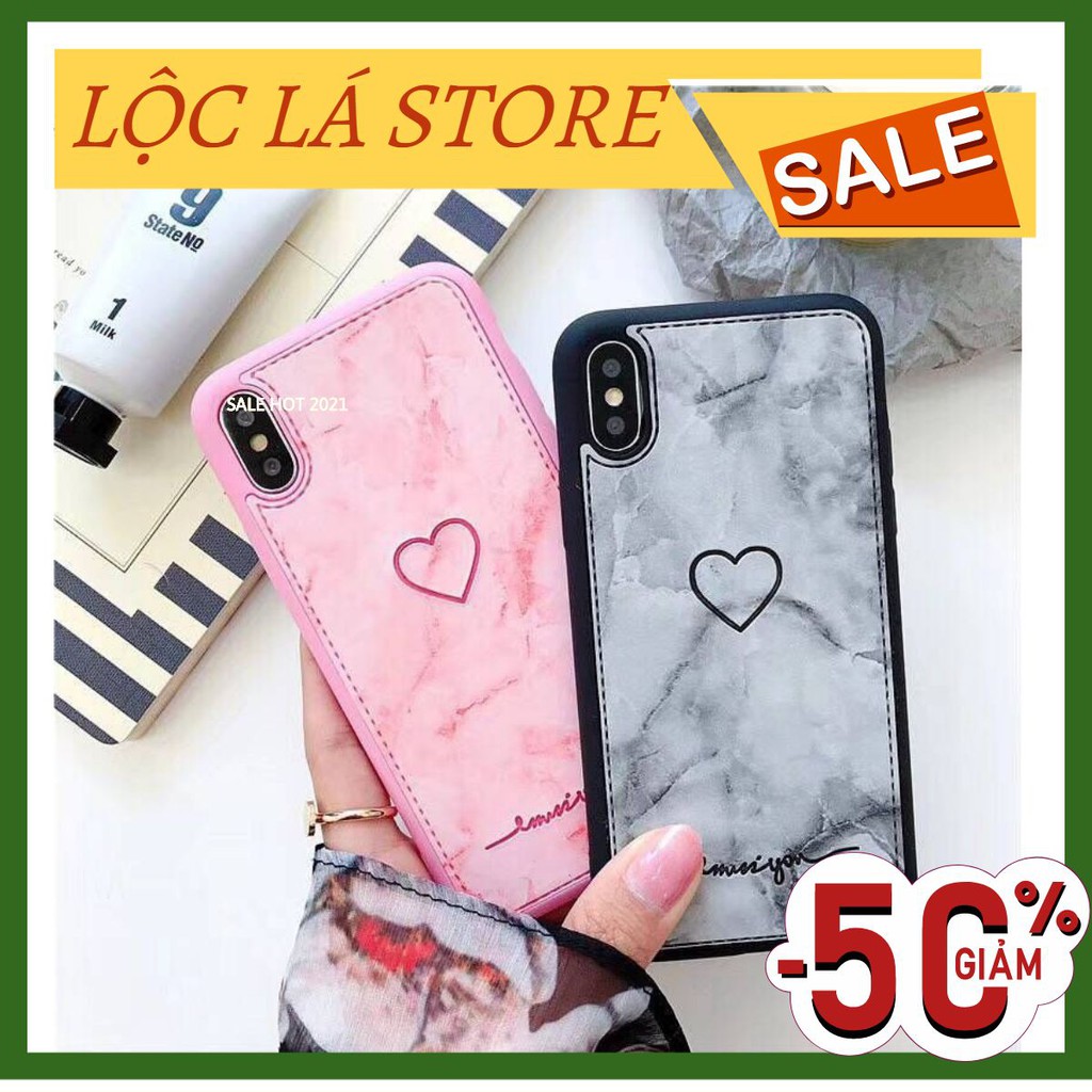 Ốp Tim Giả Da Vân Đá Cho iPhone