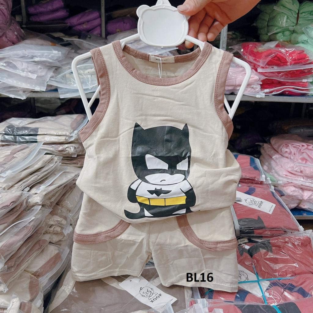 Bộ ba lỗ XOOP cotton 4 chiều in batman cho bé trai  BL16,Đồ bộ thời trang quần áo trẻ em mặc nhà,đi chơi