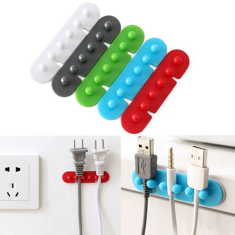 Set 2 Kẹp Cố Định Dây Cáp USB Màu Sắc Ngẫu Nhiên Tiện Dụng