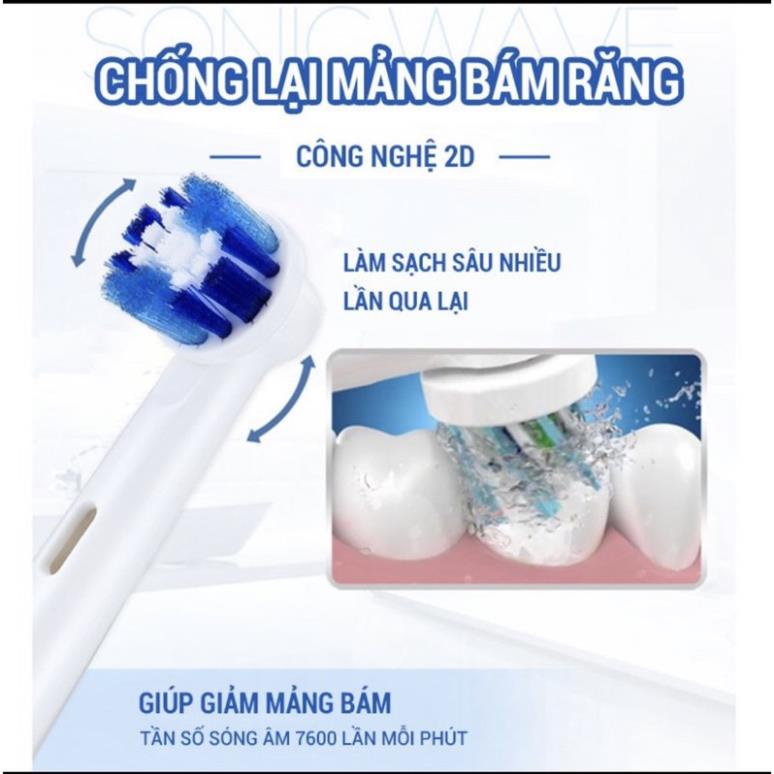 Vỉ 4 đầu bàn chải điện, thích hợp thay thế mọi loại bàn chải điện Oral B