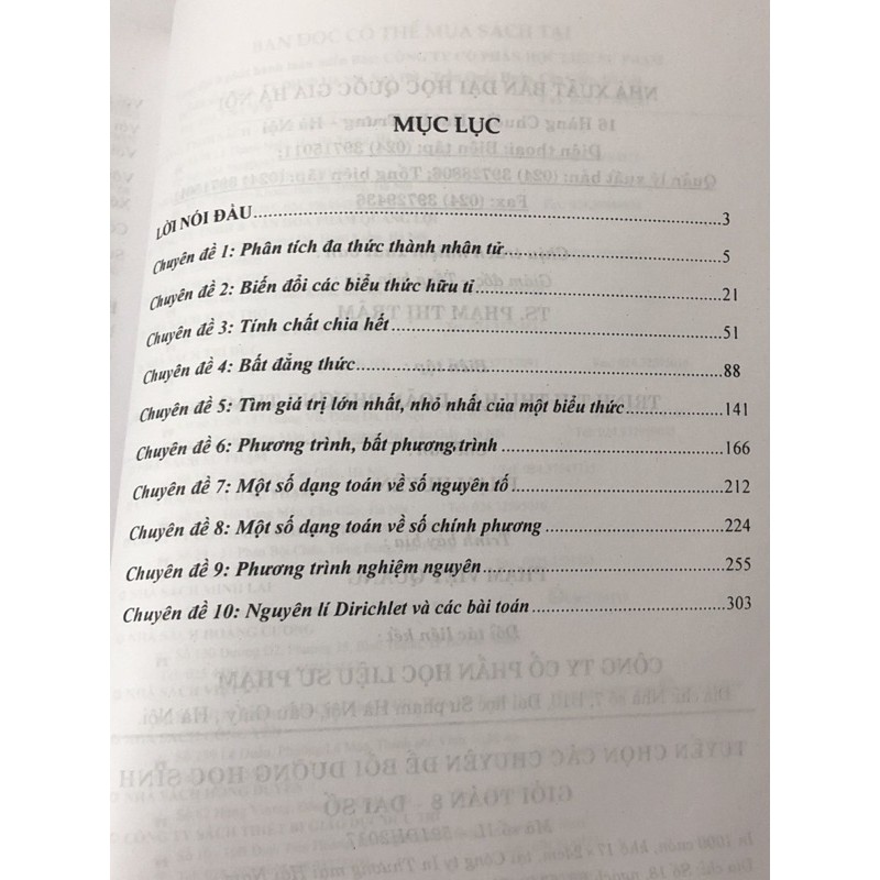 Sách - Tuyển Chọn Các Chuyên Đề  Bồi Dưỡng Học Sinh Giỏi Toán 8 (Đại Số)