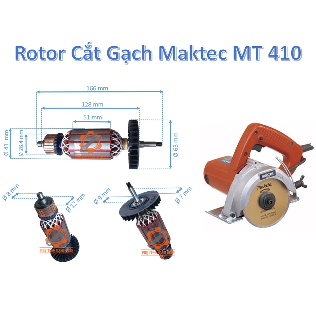 Rotor/Ruột Máy Cắt Gạch Maktec,Makita,SAFUN,Hitachi,Master,Hanke các loại tặng kèm chổi than