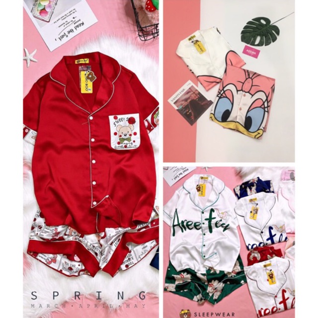 Đồ bộ Đùi LỤA Satin in hình siêu hot | BigBuy360 - bigbuy360.vn