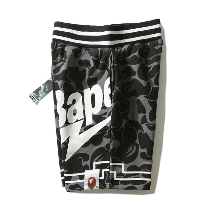 Bape Thời Trang In cotton unisex Quần Short Giản Dị