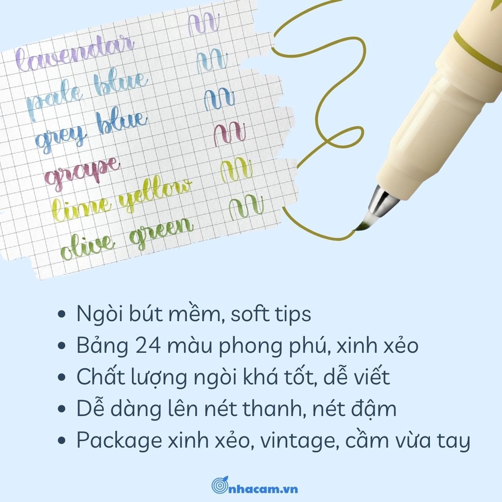 [1 Cây - Màu New] Bút Viết Calligraphy Soft Brush Sign Pen Nhà Cam