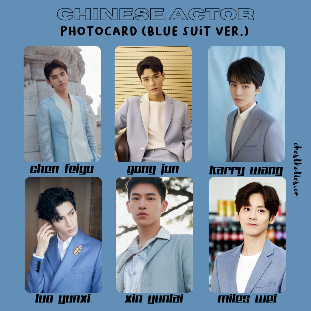 [ CHINA ACTOR ] Ảnh Card Bo Góc Diễn Viên Nam Trung Quốc - Chủ Đề Blue Suit [ PHOTOCARD ]