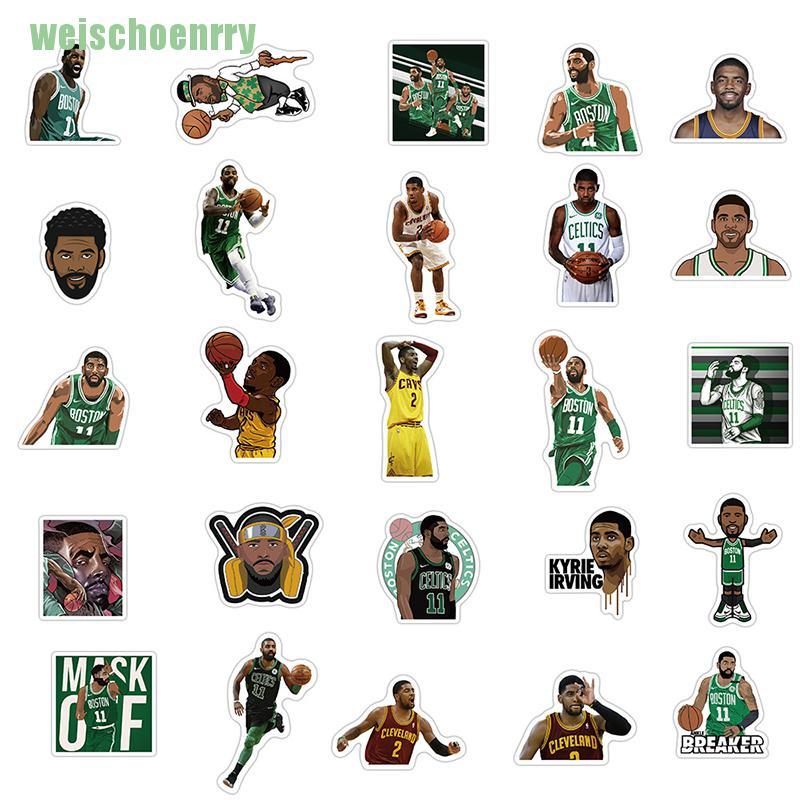 Bộ 50 Sticker Dán Tường Hình Cầu Thủ Bóng Đá Messi / James / Kobe / Curry